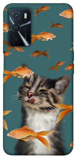 Чехол itsPrint Cat with fish для Oppo A54s