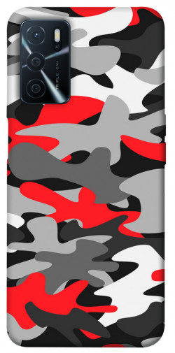 Чохол itsPrint Червоно-сірий камуфляж для Oppo A54s