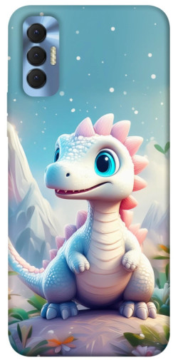 Чохол itsPrint Білий дракоша для TECNO Spark 8P