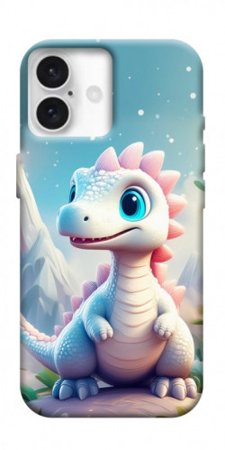 Чехол itsPrint Белый дракоша для Apple iPhone 16 Plus (6.7")