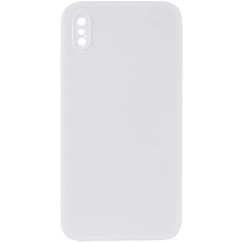 Чохол Silicone Case Square Full Camera Protective (AA) для Apple iPhone XS Max (6.5) | Мікрофібра на малюнкі №1