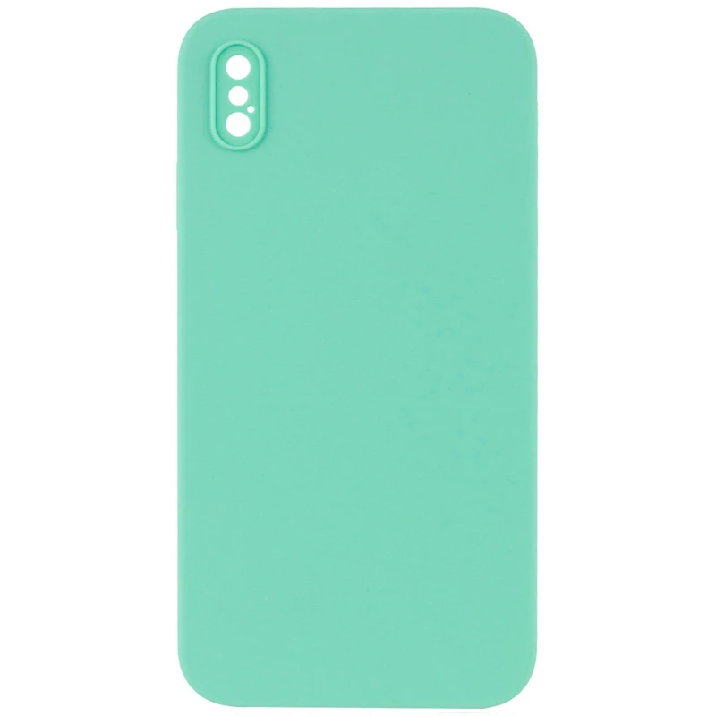 Чехол Silk Square Full Camera Protective (AA) NO LOGO для Apple iPhone XS Max (6.5"), Бирюзовый / Turquoise, Силикон, купить оптом с доставкой