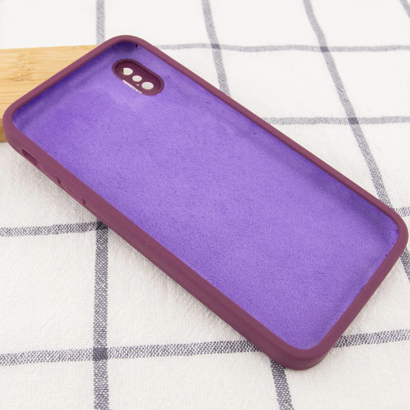 Чехол Silk Square Full Camera Protective (AA) NO LOGO для Apple iPhone XS Max (6.5"), Бордовый / Maroon 2, Силикон, купить оптом с доставкой
