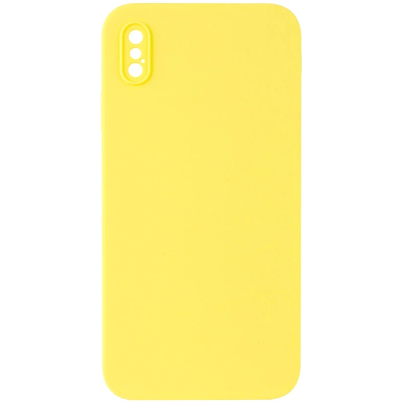 Чехол Silk Square Full Camera Protective (AA) NO LOGO для Apple iPhone XS Max (6.5"), Желтый / Yellow, Силикон, купить оптом с доставкой