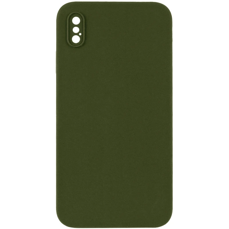 Чехол Silk Square Full Camera Protective (AA) NO LOGO для Apple iPhone XS Max (6.5"), Зеленый / Dark Olive, Силикон, купить оптом с доставкой