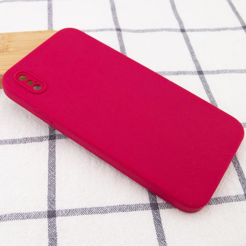 Чехол Silk Square Full Camera Protective (AA) NO LOGO для Apple iPhone XS Max (6.5"), Красный / Rose Red 1, Силикон, купить оптом с доставкой