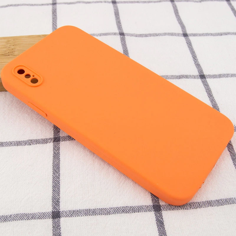 Чехол Silk Square Full Camera Protective (AA) NO LOGO для Apple iPhone XS Max (6.5"), Оранжевый / Papaya 1, Силикон, купить оптом с доставкой