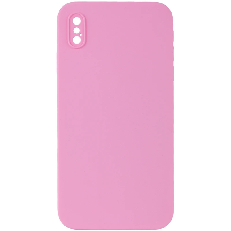 Чехол Silk Square Full Camera Protective (AA) NO LOGO для Apple iPhone XS Max (6.5"), Розовый / Light pink, Силикон, купить оптом с доставкой