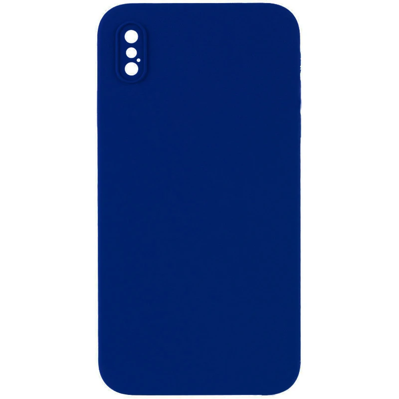 Чехол Silk Square Full Camera Protective (AA) NO LOGO для Apple iPhone XS Max (6.5"), Синий / Deep navy, Силикон, купить оптом с доставкой
