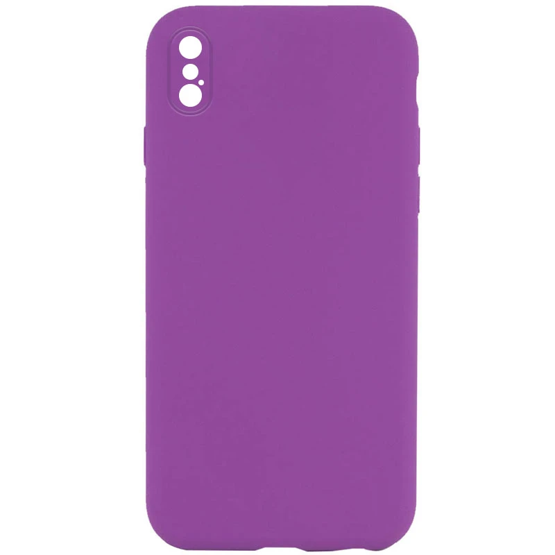 Чехол Silk Square Full Camera Protective (AA) NO LOGO для Apple iPhone XS Max (6.5"), Фиолетовый / Grape, Силикон, купить оптом с доставкой