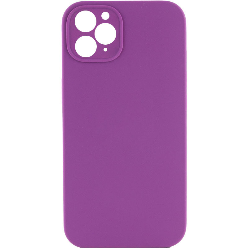 Чохол Silicone Case Square Full Camera Protective (AA) для Apple iPhone 11 Pro Max (6.5) | Мікрофібра на малюнкі №1