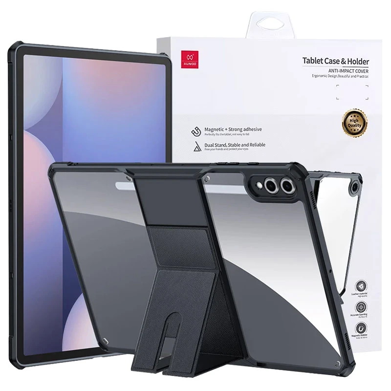 TPU+PC чехол Xundd Stand c усиленными углами для Samsung Galaxy Tab S10+ / S9+ (12.4"), Черный, TPU+PC, купить оптом с доставкой