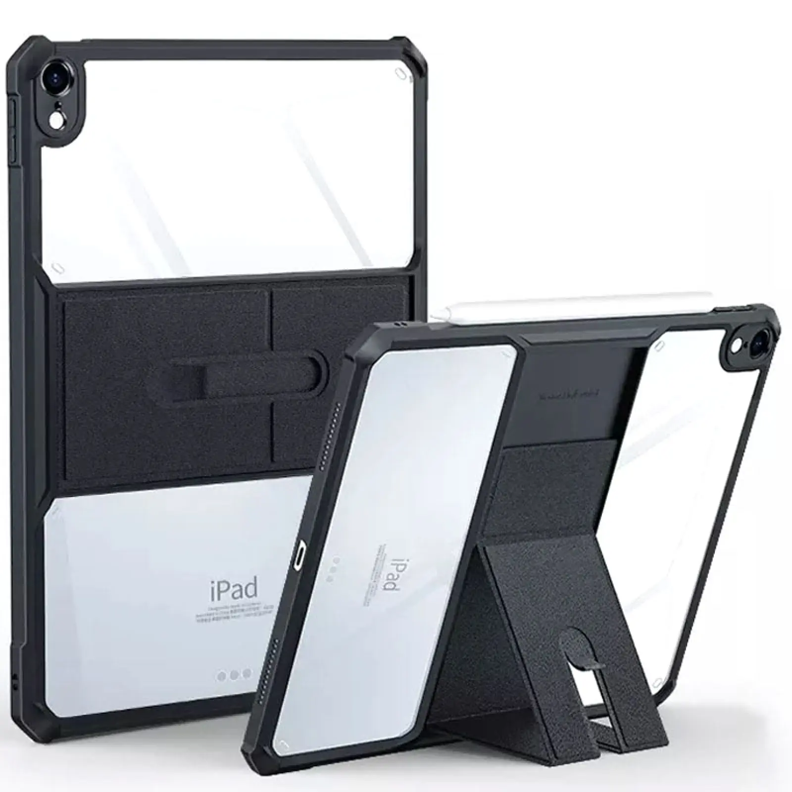 Уцінка TPU+PC чохол Xundd Stand c посиленими кутами для Apple iPad Air 13" 2024-25/Pro 12.9" 2020-22, Пошкоджена упаковка / Чорний 1, TPU+PC, купити оптом з доставкою