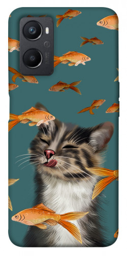 Чехол itsPrint Cat with fish для Oppo A96