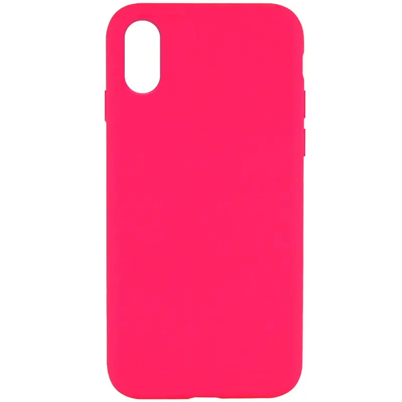 Чехол Silk Full Protective (AA) NO LOGO для Apple iPhone X / XS (5.8"), Розовый / Barbie pink, Силикон, купить оптом с доставкой