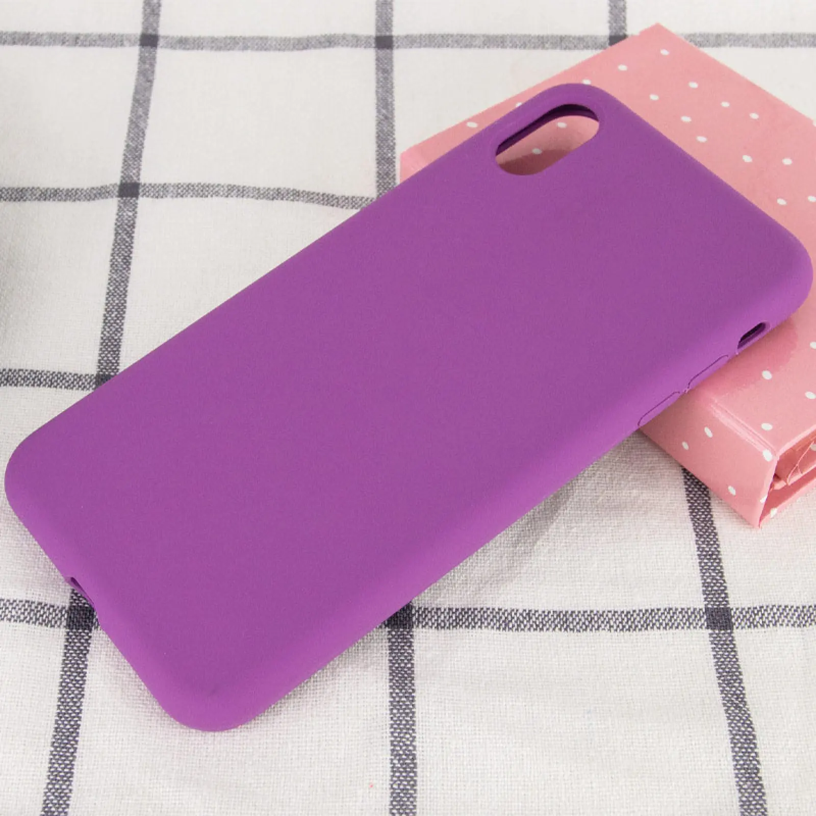 Чехол Silicone Case Full Protective (AA) NO LOGO для Apple iPhone X / XS (5.8"), Фиолетовый / Grape 1, Силикон, купить оптом с доставкой