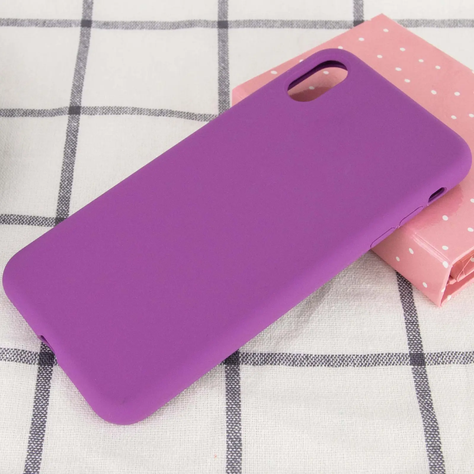 Чехол Silk Full Protective (AA) NO LOGO для Apple iPhone XS Max (6.5"), Фиолетовый / Grape 1, Силикон, купить оптом с доставкой