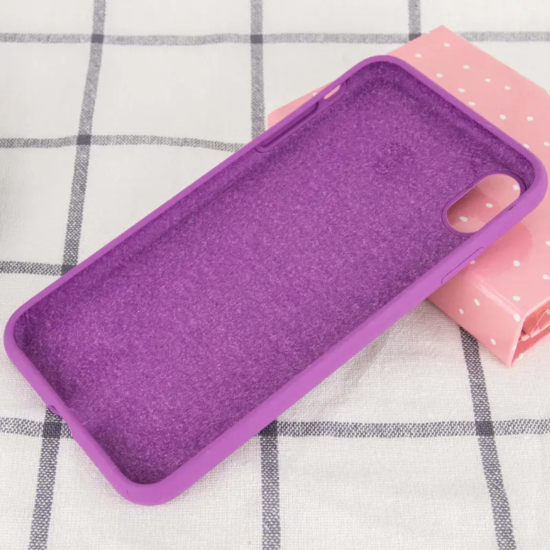 Чехол Silk Full Protective (AA) NO LOGO для Apple iPhone XS Max (6.5"), Фиолетовый / Grape 2, Силикон, купить оптом с доставкой