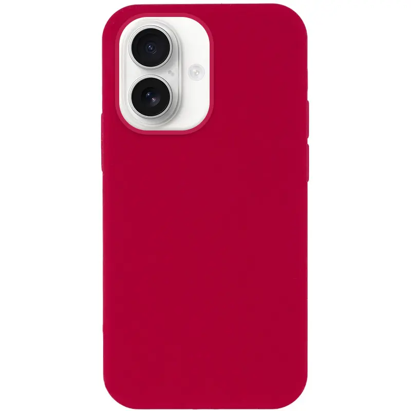 Чехол Silk Full Protective (AA) NO LOGO для Apple iPhone 16 (6.1"), Красный / Rose Red, Силикон, купить оптом с доставкой