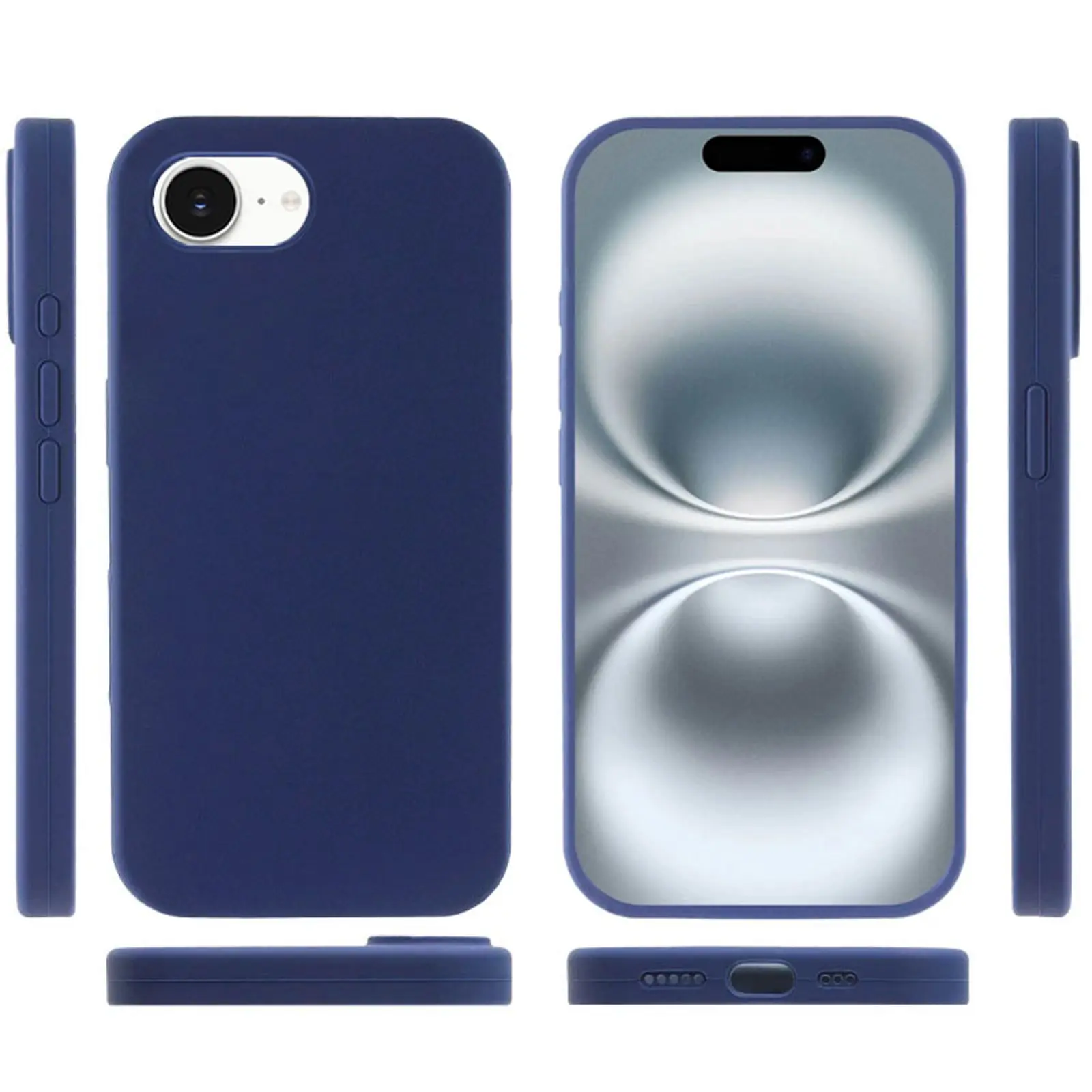 Чехол Silicone Case Full Protective (AA) NO LOGO для Apple iPhone 16e (6.1"), Синий / Deep navy 1, Силикон, купить оптом с доставкой