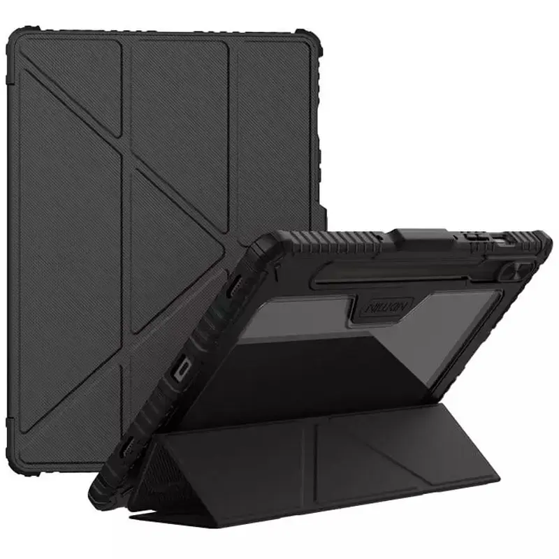 Чехол-книжка Nillkin Bumper Pro Multi-angle для Samsung Galaxy Tab S10 FE / S9, Black 2, TPU+PC, купить оптом с доставкой
