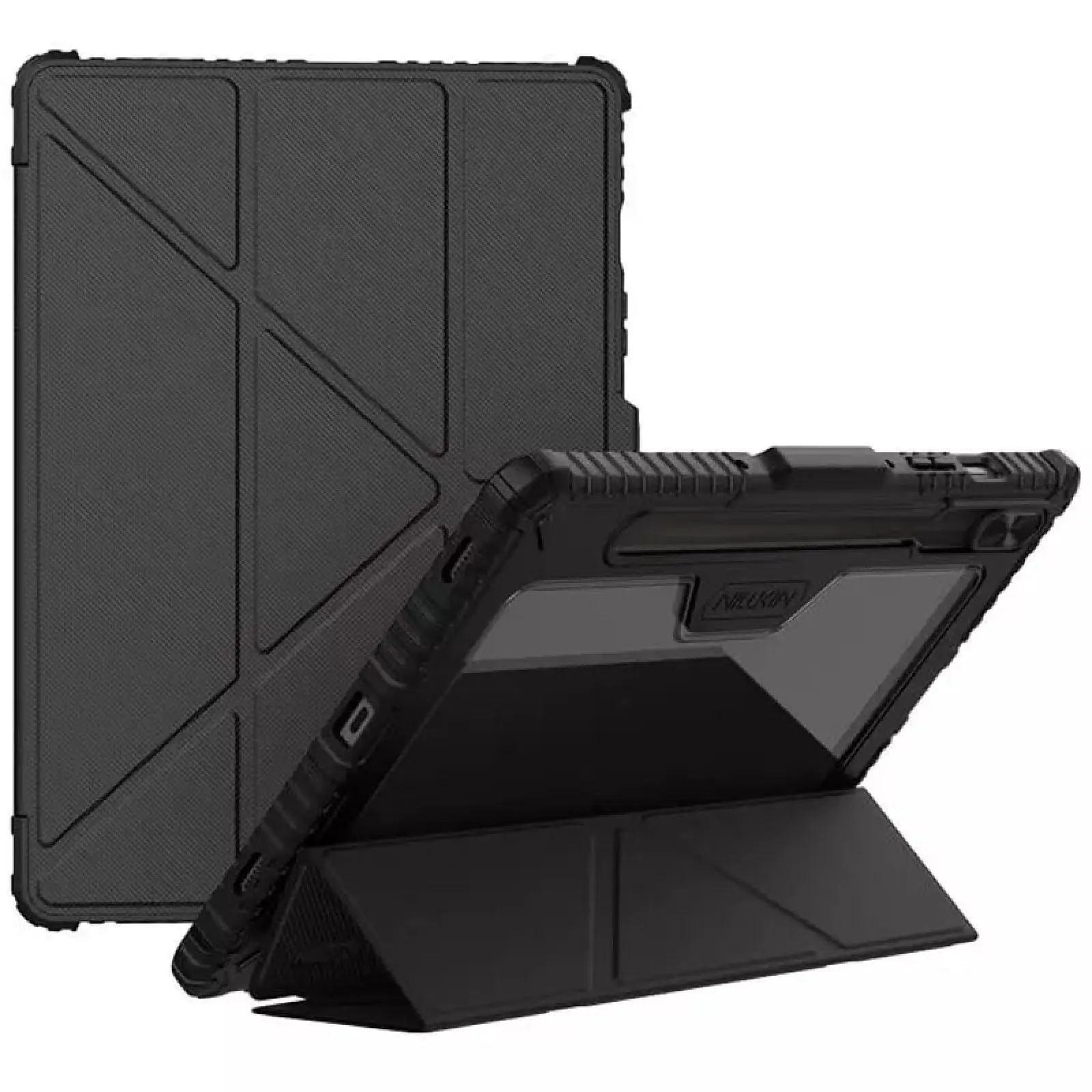 Чехол-книжка Nillkin Bumper Pro Multi-angle для Samsung Galaxy Tab S10 FE / S9, Black 2, TPU+PC, купить оптом с доставкой