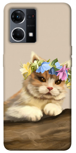 Чохол itsPrint Cat in flowers для Oppo Reno 7 4G