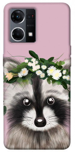 Чохол itsPrint Raccoon in flowers для Oppo Reno 7 4G