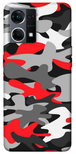 Чохол itsPrint Червоно-сірий камуфляж для Oppo Reno 7 4G