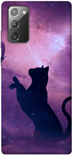 Чохол itsPrint Кіт та метелик для Samsung Galaxy Note 20
