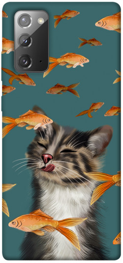Чехол itsPrint Cat with fish для Samsung Galaxy Note 20