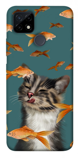 Чехол itsPrint Cat with fish для Realme C21Y