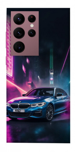 Чехол itsPrint Неоновое BMW для Samsung Galaxy S22 Ultra