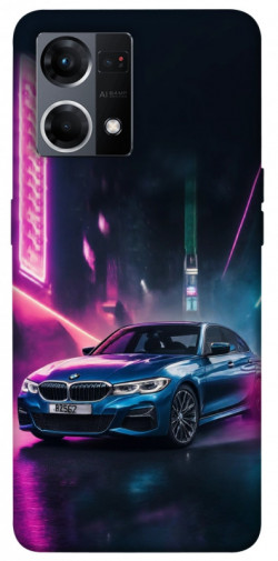 Чехол itsPrint Неоновое BMW для Oppo Reno 7 4G