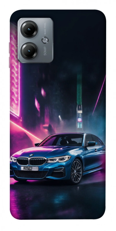 Чехол itsPrint Неоновое BMW для Motorola Moto G14, авто, купить оптом с доставкой