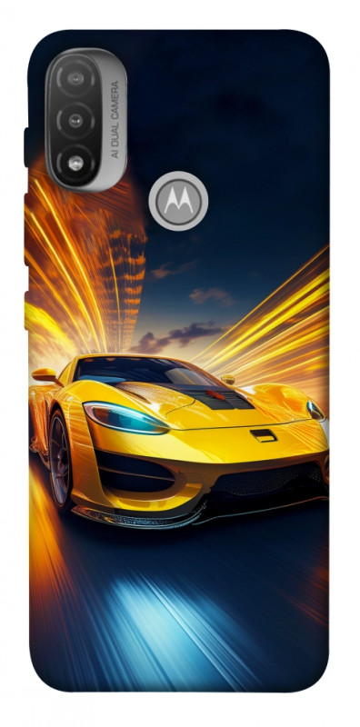 Чехол itsPrint Yellow Porsche для Motorola Moto E20, авто, купить оптом с доставкой
