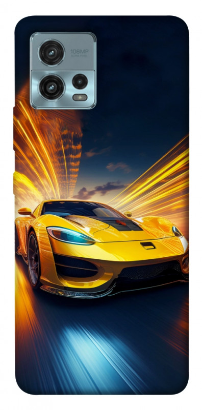 Чехол itsPrint Yellow Porsche для Motorola Moto G72, авто, купить оптом с доставкой