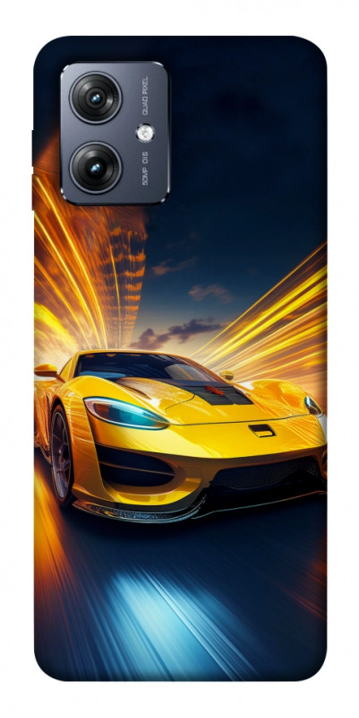 Чехол itsPrint Yellow Porsche для Motorola Moto G54, авто, купить оптом с доставкой