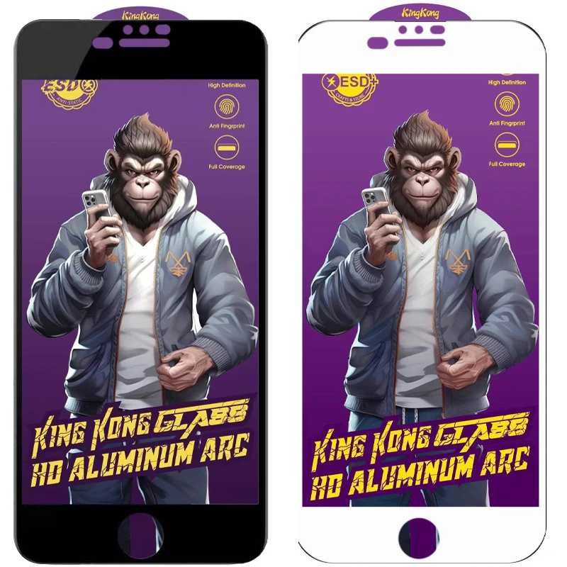 Защитное стекло 5D Anti-static Purple (тех.пак) для Apple iPhone 7 plus / 8 plus (5.5"), Закаленное стекло, купить оптом с доставкой