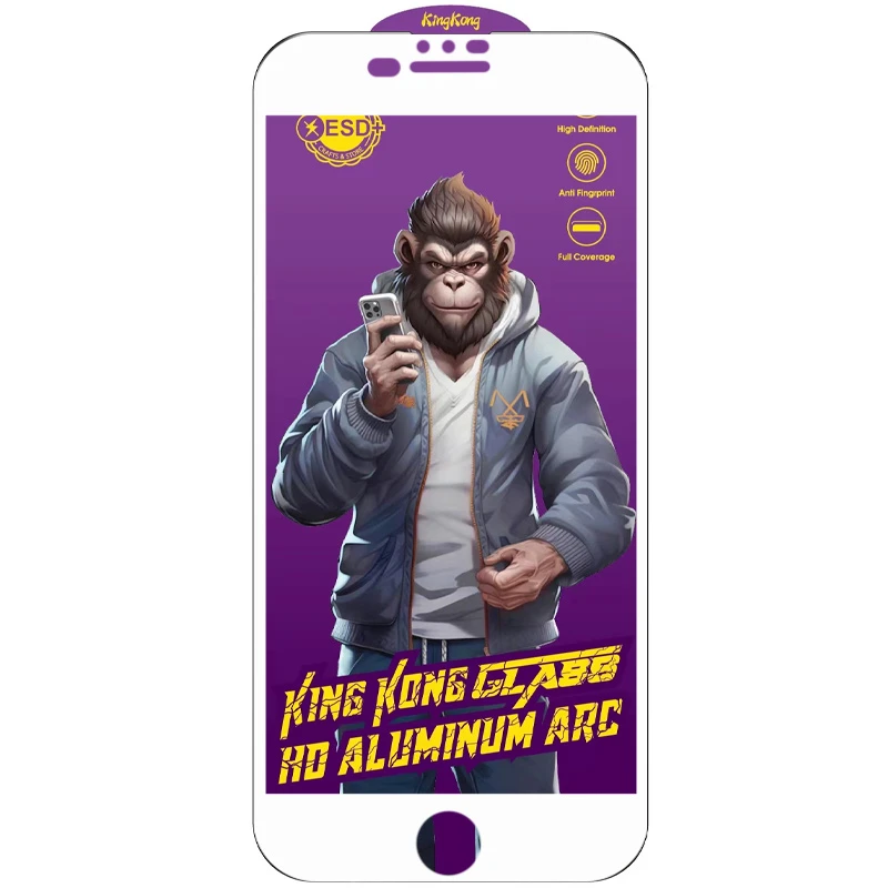 Защитное стекло 5D Anti-static Purple (тех.пак) для Apple iPhone 7 plus / 8 plus (5.5"), Белый, Закаленное стекло, купить оптом с доставкой