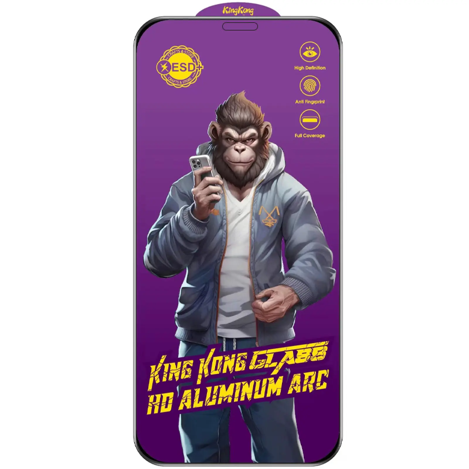 Защитное стекло 5D Anti-static Purple (тех.пак) для Apple iPhone 11 Pro Max / XS Max (6.5"), Черный, Закаленное стекло, купить оптом с доставкой