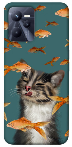 Чохол itsPrint Cat with fish для Realme C35