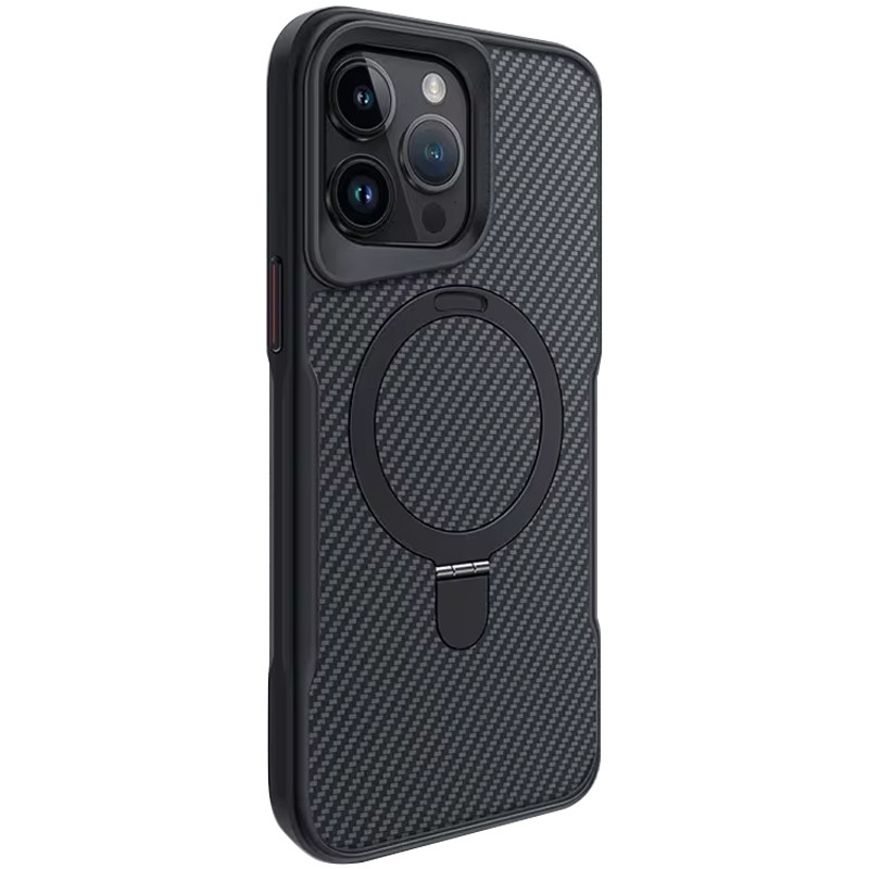 TPU+PC чехол Metal Buttons with MagSafe Carbon Ring для Apple iPhone 14 Pro (6.1"), TPU+PC, купить оптом с доставкой
