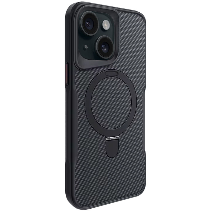 TPU+PC чохол Metal Buttons with MagSafe Carbon Ring для Apple iPhone 14 / 13 (6.1"), TPU+PC, купити оптом з доставкою