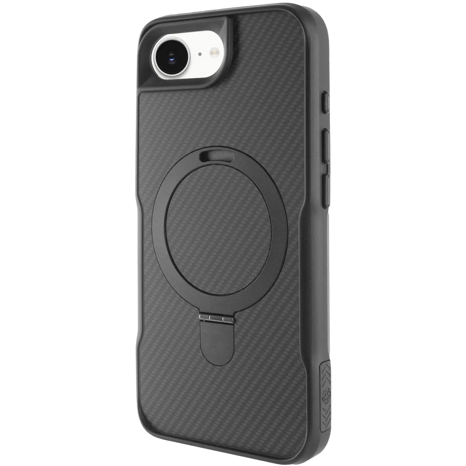 TPU+PC чехол Metal Buttons with MagSafe Carbon Ring для Apple iPhone 16e (6.1"), TPU+PC, купить оптом с доставкой