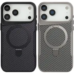 TPU+PC чехол Metal Buttons with MagSafe Carbon Ring для Apple iPhone 17 Pro Max (6.9")