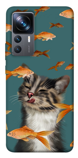 Чехол itsPrint Cat with fish для Xiaomi 12T / 12T Pro
