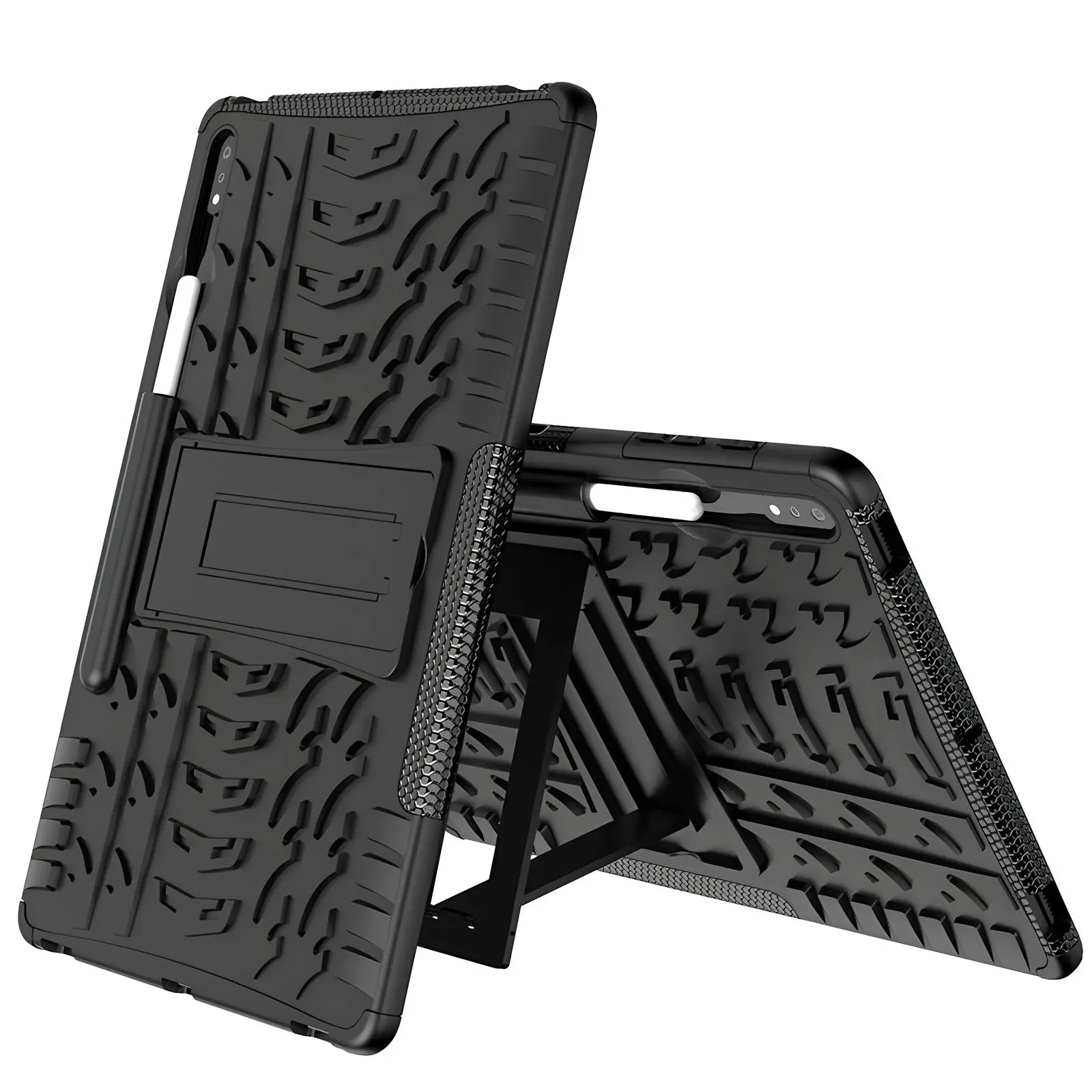 TPU+PC чехол Protector Stand для Samsung Galaxy Tab S9 / S9 FE / S10 FE (Pen slot), Black 1, TPU+PC, купить оптом с доставкой