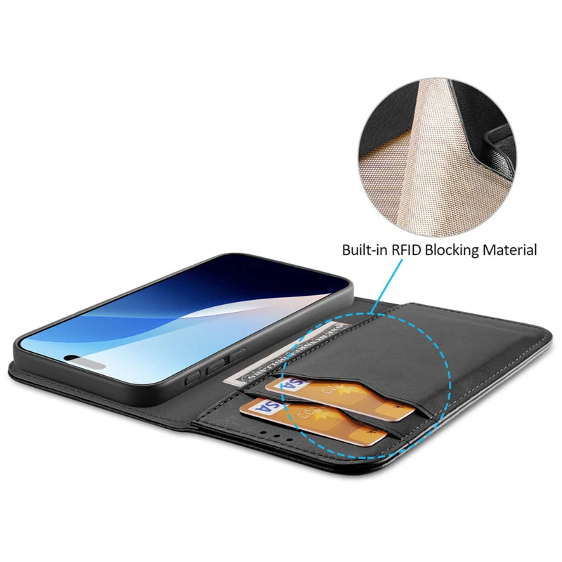 Уценка Чехол-книжка Dux Ducis Hivo для Apple iPhone 16 Pro (6.3"), Эстетический дефект / Black 4, Искусственная кожа, купить оптом с доставкой