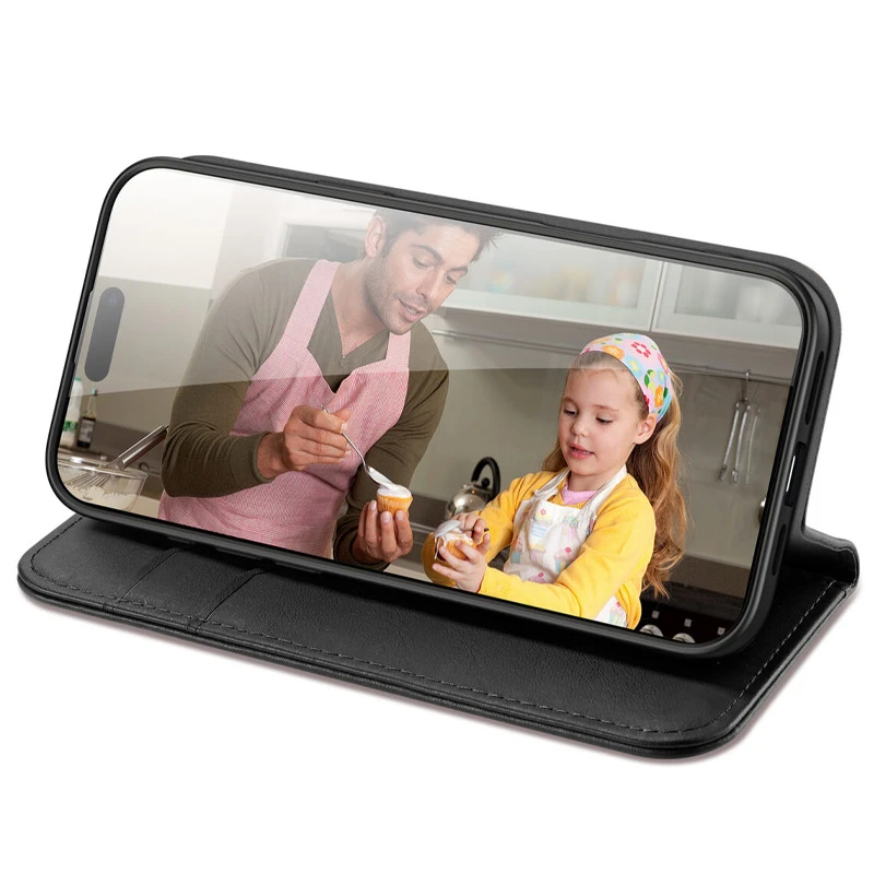 Уценка Чехол-книжка Dux Ducis Hivo для Apple iPhone 16 Pro (6.3"), Эстетический дефект / Black 6, Искусственная кожа, купить оптом с доставкой